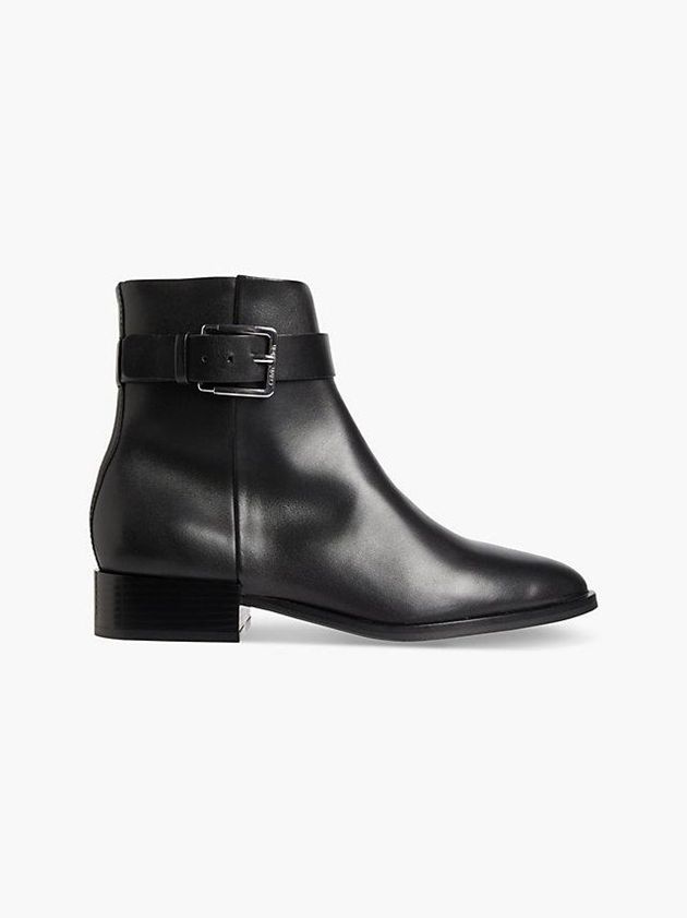 Calvin Klein USA Leather Ankle Womens Boots Black 4260978-CE